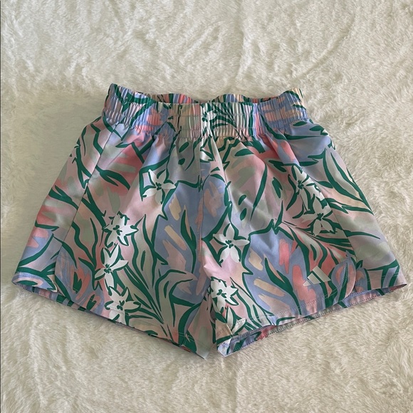 Adidas Other - Adidas Floral Pastel Elastic-Waist Girls Sport Shorts SZ 10/12